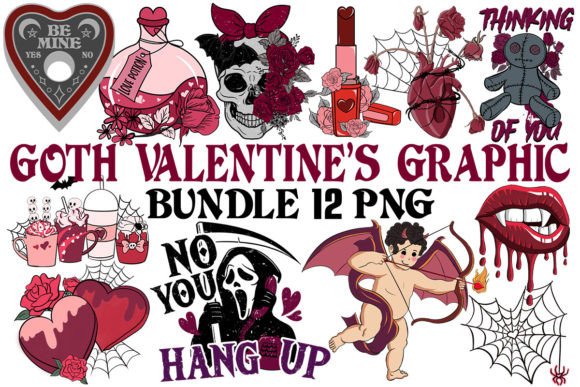 Download Goth Valentine's Graphic Bundle Drawing - Graphic bundle Collection