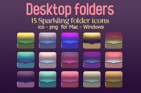 Download 15 Sparkling Gradient Folder Icons - Icons Collection