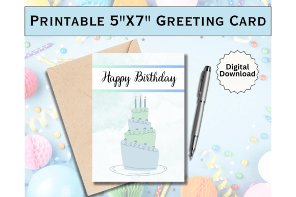 Download Birthday Greeting Card Printable Blue - Greeting card Collection