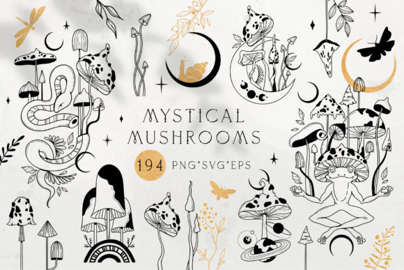 Download Mystical Mushroom SVG PNG Graphic Bundle - Graphic bundle Collection