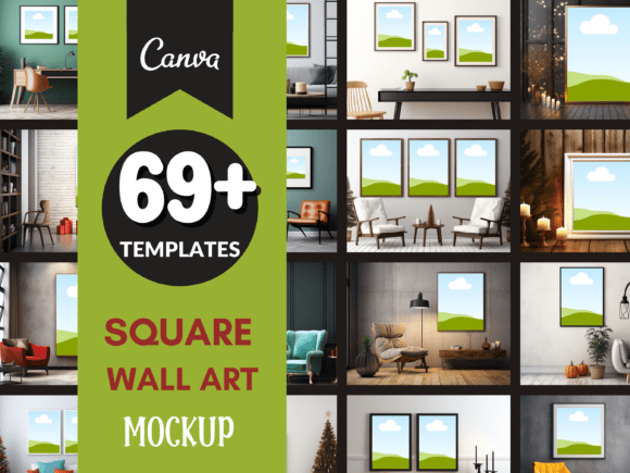 Download 69 Square Wall Art Mockup Graphic Bundle - Graphic bundle Collection