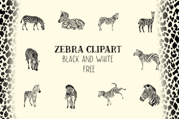 Download Zebra Clipart Black and White Free - Black and white Collection