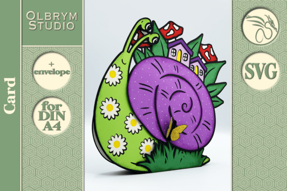 Download Woodland Snail Greeting Card SVG - Greeting card Collection