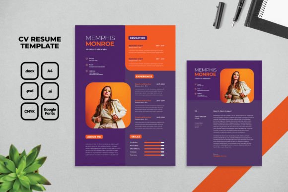 Download CV Resume – Full Color Design - Color design Collection