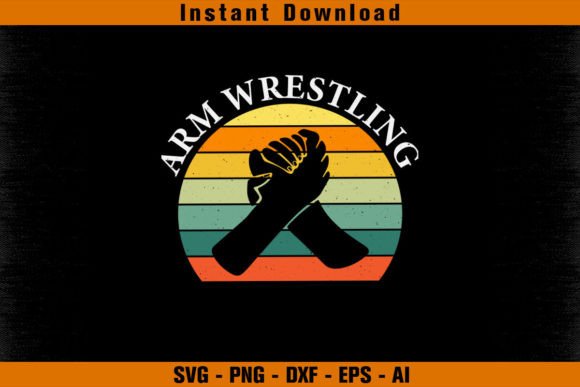 Download Arm Wrestling Vintage Retro Color Design - Color design Collection