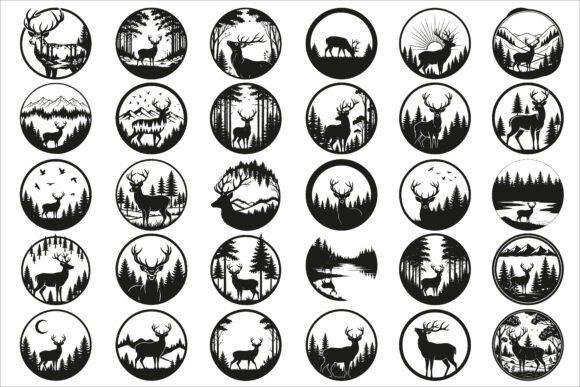 Download Beautiful Deer Forest Circle Art Design - Circle art Collection