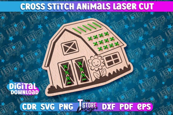 Download Cross Stitch House | Laser Design | CNC - Premium Resources